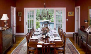 deep red is a great color choice for dining rooms in New York
