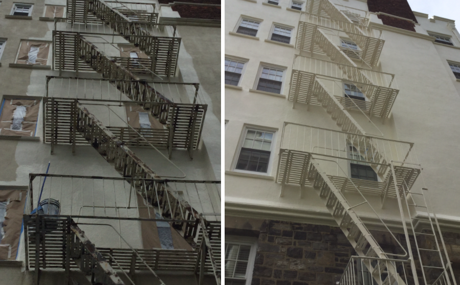 We painted the fire escape of this apartment