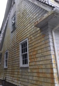 The evidence of exterior paint failure is not hard to see on this house.